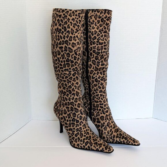 NIB Diba Women's' Leopard Heeled Boots Size 6 - Picture 5 of 7